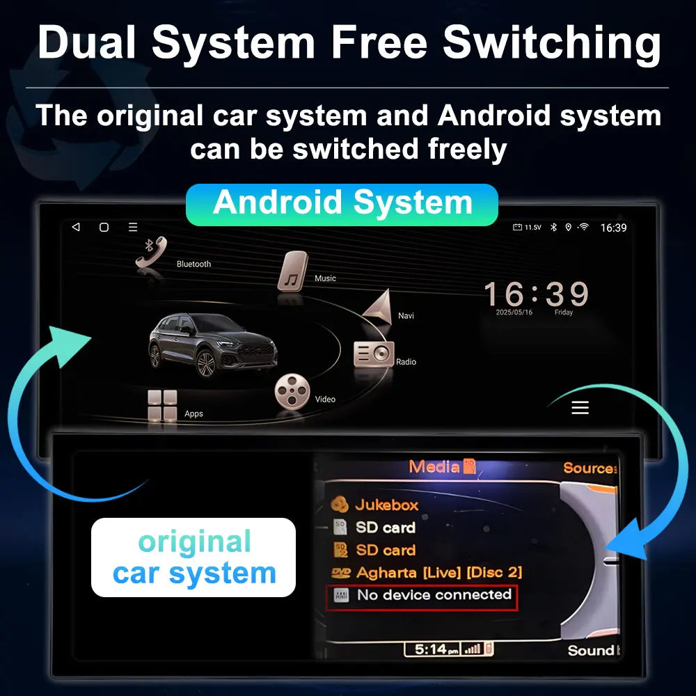 12.3 inch GPS Navigation Wireless Carplay Android 14 for Audi Q5 2009 - 2017 BT Car Multimedia Video Radio Player 4G Auto Tools