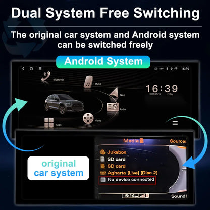 12.3 inch GPS Navigation Wireless Carplay Android 14 for Audi Q5 2009 - 2017 BT Car Multimedia Video Radio Player 4G Auto Tools