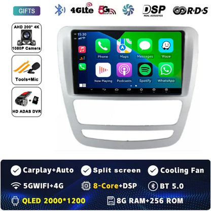 Android 14 GPS Navigation For JAC T6 T8 2015 2016 2018 2022 2021 Car DVD Player Headunit Radio Stereo Carplay Auto 360 Camera 4G