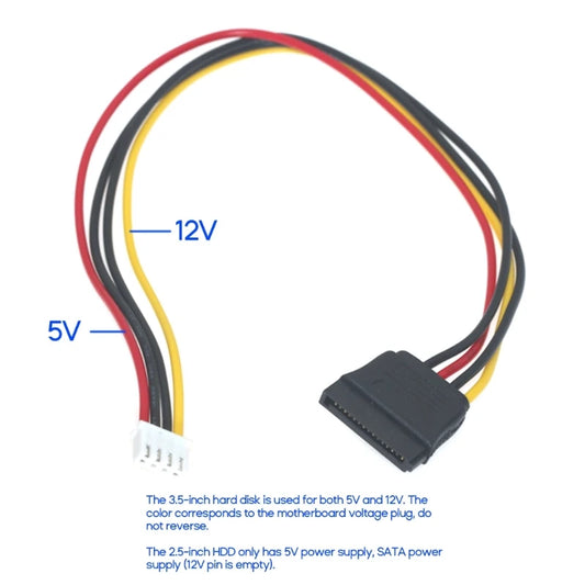 SATA15P to small 4P ITX power cord  Computer Power Supply Wire Converter Cable for ITX PCs 20cm/7.87in Long