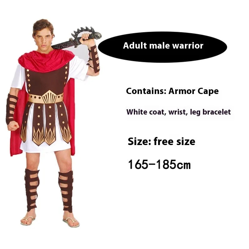 Halloween Dance Costume Adult Men and Women Roman Warrior Gladiator Spartan Warrior Clothes