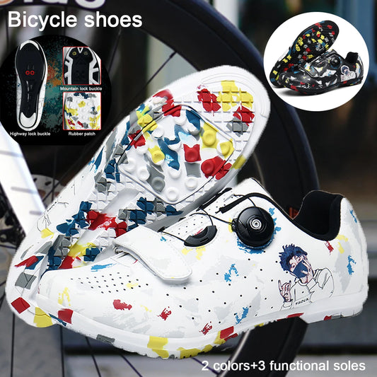 New Men's and Women's Bicycle Shoes,Outdoor Cycling Shoes,Three Functional Soles,Professional Training Shoes