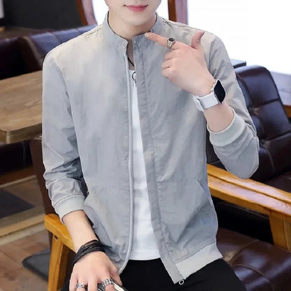 Men's Bomber Jackets Casual Male Thin Outerwear Breathable Sportswear Coats Summer Mens Sunscreen Slim Fit Chaquetas Hombre
