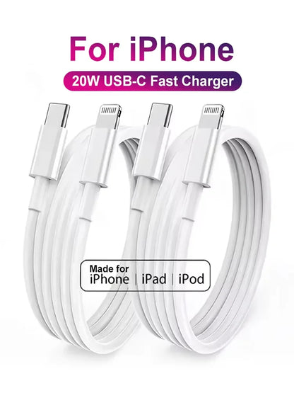 1-2PCS Original 20W PD USB Type C to Lighting Fast Charger Cable For Apple iPhone 14 13 12 11 Pro Max X XR 8 iPad Data Sync Line