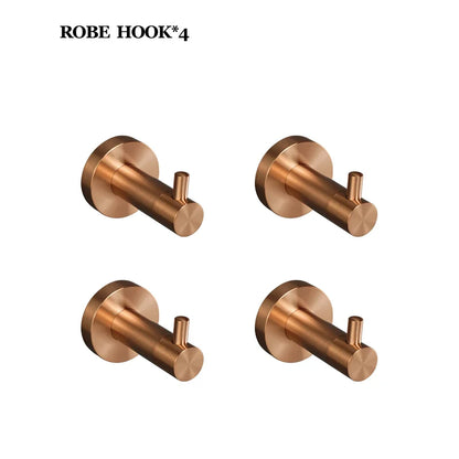 Brushed Rose Gold Stainless Steel Wall-mounted Elegant Bathroom Set Paper Towel Stick Toilet Bathroom Robe Soap Soap Dishwasher