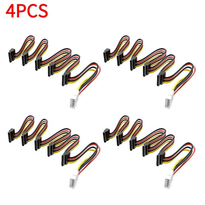 1-5PCS SATA 1 to 5 SATA Hard Disk Power Supply Splitter Adapter Cable Cord 4 Pin to 15 Pin SATA Power Adapter for PC Sever