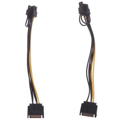 1pc 15pin SATA Male to 8pin(6+2) PCI-E Power Supply Cable 20cm 15-pin 8 pin Wire for Graphic Card
