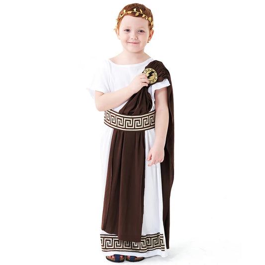 Children's clothing for boys Roman toga costume Children's festival Day  Ancient Greek mythology cosplay costume party Dress up
