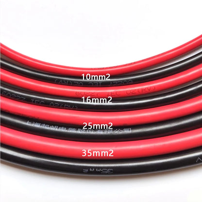 RV Copper Wire 10mm2 16mm2 25mm2 35mm2 Strand Copper Cable Red Black Electrical Wires PVC Single-Core Multi-Strand Power Cables