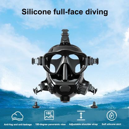 Full Face Diving Mask for Scuba Diving, 180° View Panoramic Dive Mask with Camera Mount