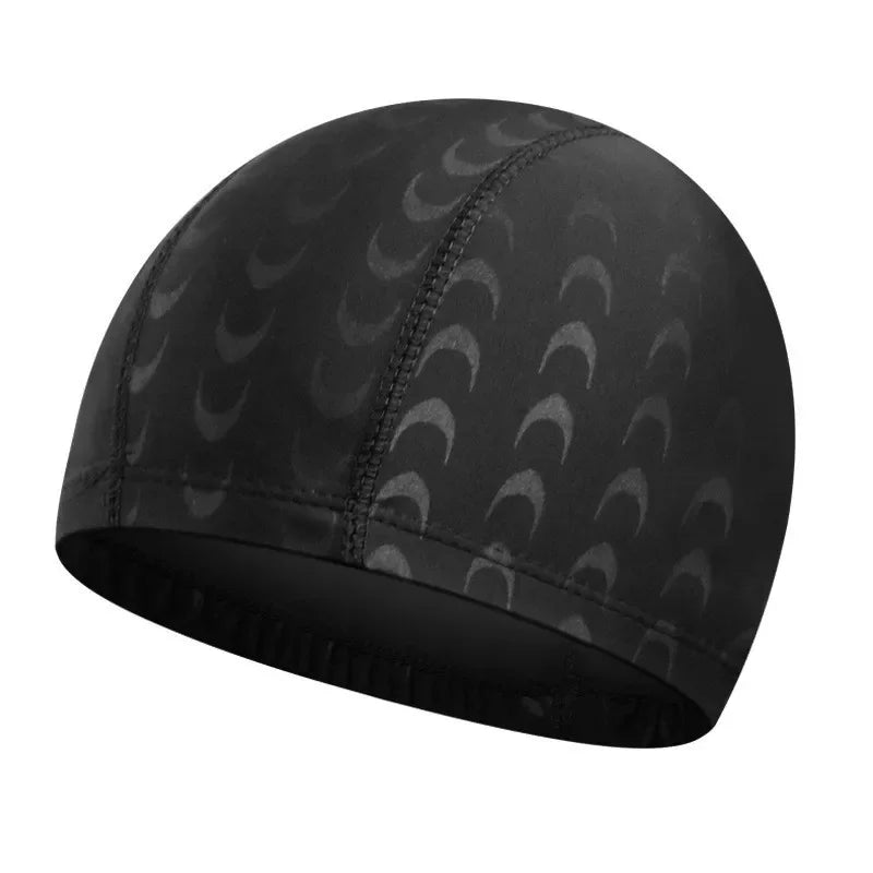Fashion Adult Swim Cap Unisex Flame Printed Swimming Cap Comfortable Non Slip Fabric Swimming Caps Swimming Accessories