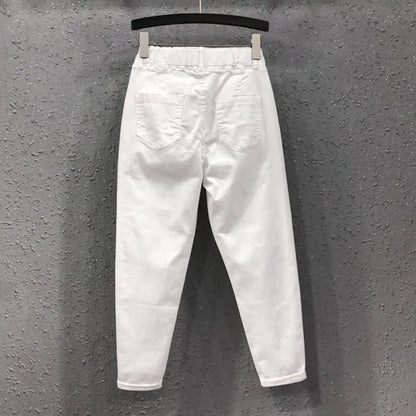 Women Fashion With Pockets Satin Cargo Pants Vintage High Waist Harem Fly Female Trousers Mujer