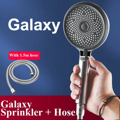 Shower Head 3 Mode Rainfall ABS Round High Pressure Turbo Spray Nozzle Adjustable Black Eco Shower Bathroom Accessories FR102