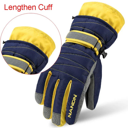 NANDN Winter Warm Mountain Snowboard Ski Gloves men women Cold Snow Skiing Mittens Waterproof Snowmobile Handschoemen Air+ 5002