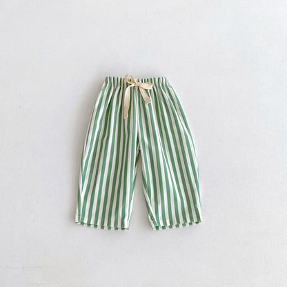 Fashion Striped Trousers For Children's Clothes Summer Thin Loose Casual Kids Harem Pants Toddler Costume Boys Girls Long Pant