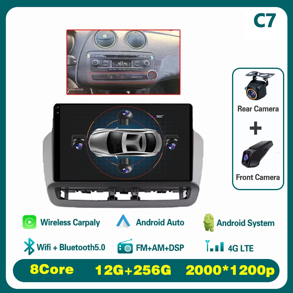 GPS Navigation QLED Touch Screen For Seat Ibiza 2012-2015 Android Auto Radio Car Multimedia Video Player 5G WIFI BT No 2din DVD