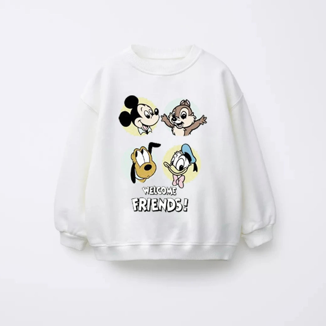 Fashion Children Costumes Lovely Cartoon Print Leisurewear Boys And Girls For 0-6 Years Breathable Loose Cotton Long Sleeves