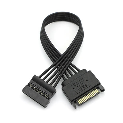 20cm/30cm SATA 15pin Male To Female Power Extension Cable 5-wire Pure Copper Tinned Wire Power Supply Cable For HDD SSD ﻿