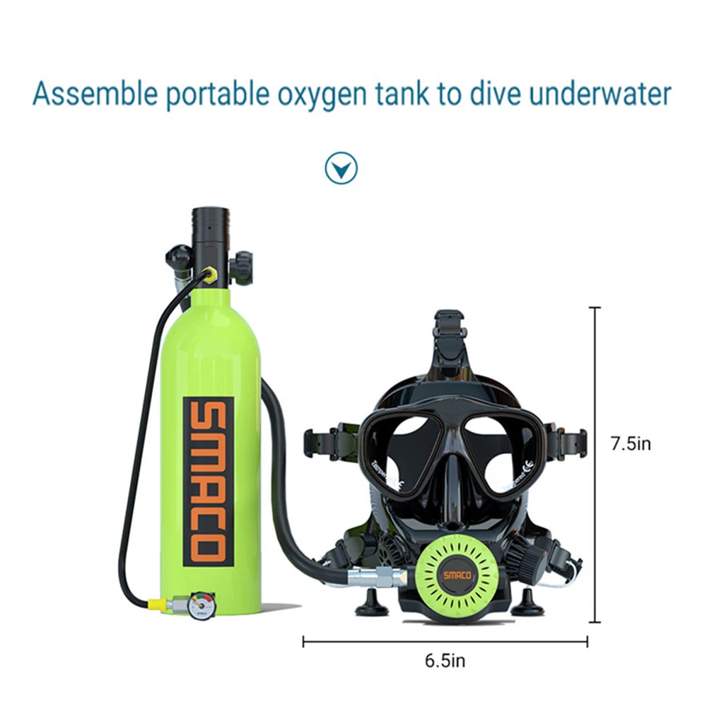 Full Face Diving Mask for Scuba Diving, 180° View Panoramic Dive Mask with Camera Mount