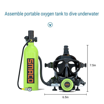 Full Face Diving Mask for Scuba Diving, 180° View Panoramic Dive Mask with Camera Mount