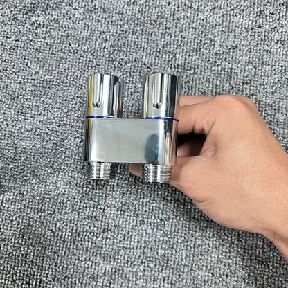 Zinc Alloy High Pressure Bidet Sprayer Kit - Bathroom Toilet Cleaner Spray Gun with 1 In 2 Out Angle Valve, Grey/Silver/Black