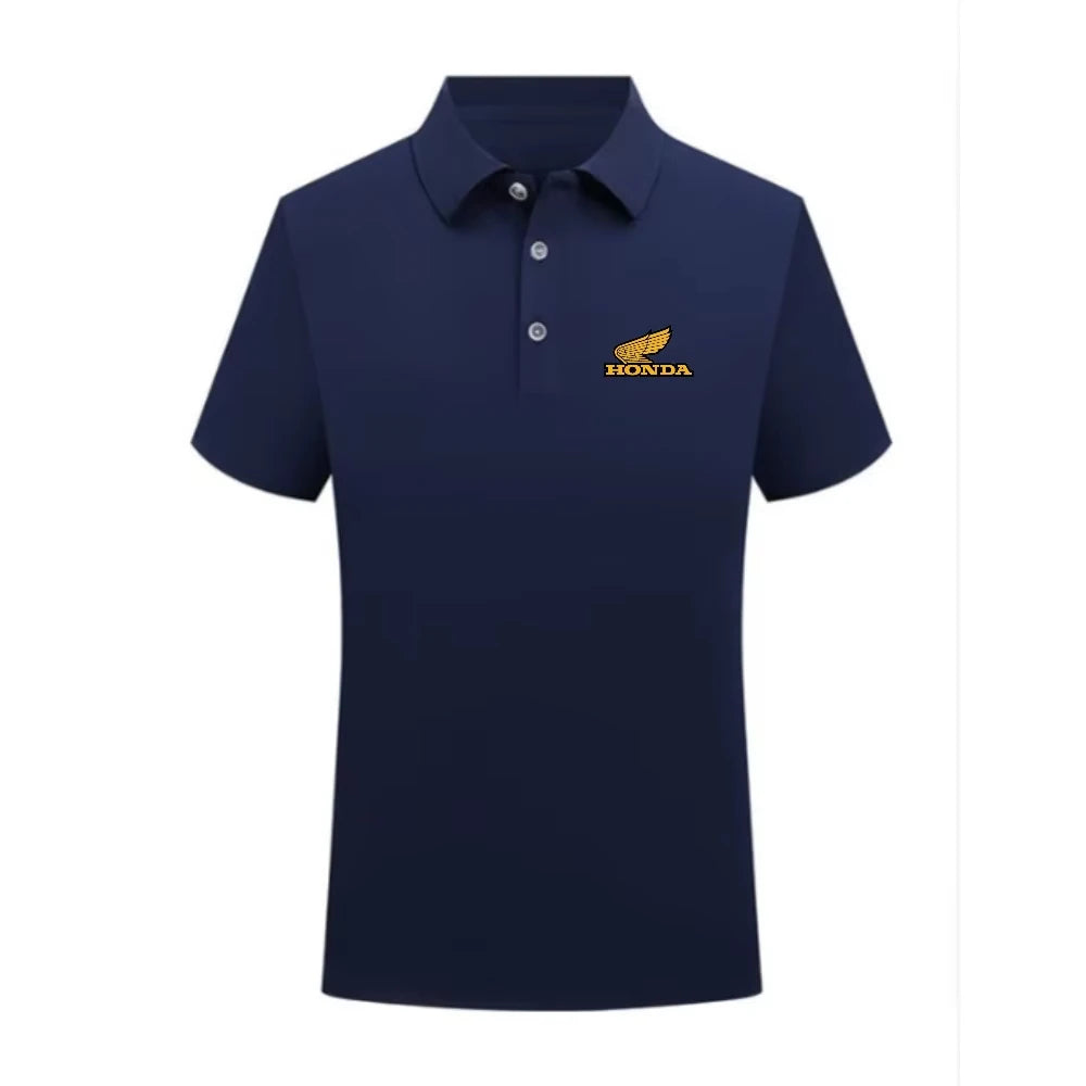 Honda Motorcycle 25 New More Men's POLO Shirt Riding Breathable Shirt Fashion Printed Urban Short Sleeve Loose Lapel Racing Suit