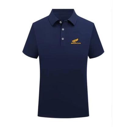 Honda Motorcycle 25 New More Men's POLO Shirt Riding Breathable Shirt Fashion Printed Urban Short Sleeve Loose Lapel Racing Suit