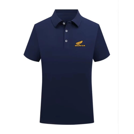 Honda Motorcycle 25 New More Men's POLO Shirt Riding Breathable Shirt Fashion Printed Urban Short Sleeve Loose Lapel Racing Suit