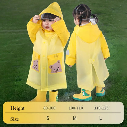 Children's Raincoats for Boys and Girls Rainproof Suits for Kindergarten and School Kids Cartoon Reflection Raincoat Kids 1pcs