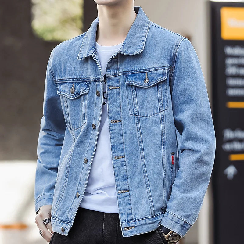 Hip-hop Men's Denim Jackets Streetwear Casual Cotton Classic Slim Jeans Coat Male Brand Clothes Cowboy Jacket Ropa Para Hombre ﻿