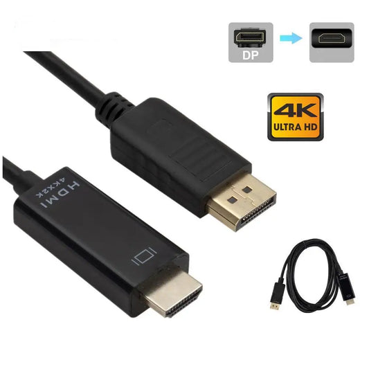 DisplayPort to HDMI-Compatible Cable 4K DP to HDMI Adapter Display Port Video Audio Converter for PC HDTV Projector Audio Cable