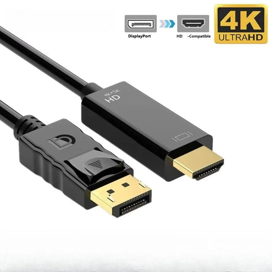 DP DisplayPort To HDMI-Compatible 1.8m Cable 4K DisplayPort To HDTV Video Audio Cable For Computer Laptop TV Projector Monitor