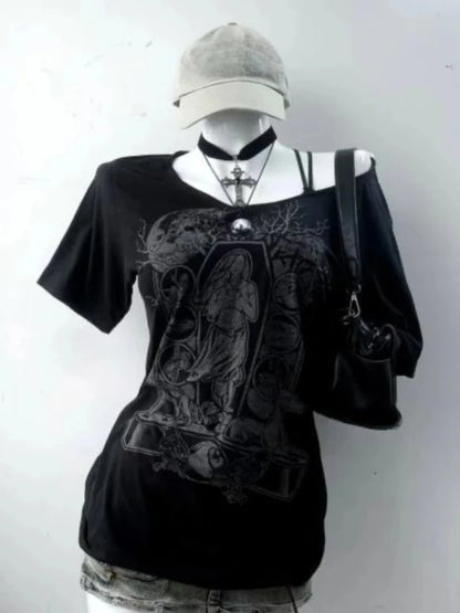 2025 Ropa Mujer Summer Tshirts for Women V-neck Short Sleeve Tunic Camisetas Pink Print Tees Crop Tops Casual Chic Y2k T-shirt