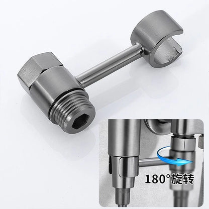 Zinc Alloy High Pressure Bidet Sprayer Kit - Bathroom Toilet Cleaner Spray Gun with 1 In 2 Out Angle Valve, Grey/Silver/Black