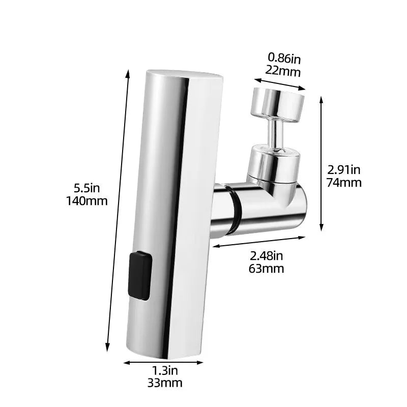 Kitchen and bathroom new multi-function waterfall three mode universal rotary extension faucet splash proof nozzle sink
