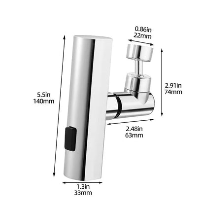 Kitchen and bathroom new multi-function waterfall three mode universal rotary extension faucet splash proof nozzle sink