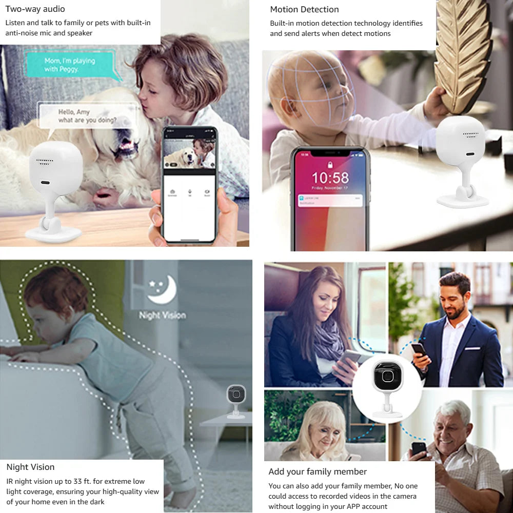 Mini Smart Camera WiFi Remote Wireless Monitoring 1080p Ip Camara Wifi Security Protection Surveillance Cameras