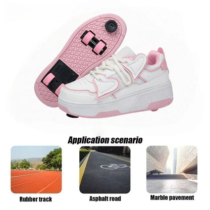 Roller Skate Shoes Kids Autumn Children Fashion Casual Sports Toy Gift Games Boys 4 Wheels Sneakers Girls Walking Boots