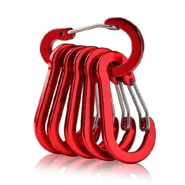 10PCS Multifunctional Stainless Steel Carabiner Key Chain for Outdoor Camping Climbing Buckle Hook Fishing Accessories
