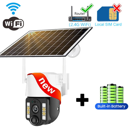 Security-protection Camara Vigilancia Wifi Solar Cameras de de Segurid 4g Exterior Outdoor 5MP Smart Home Surveillance IP CCTV