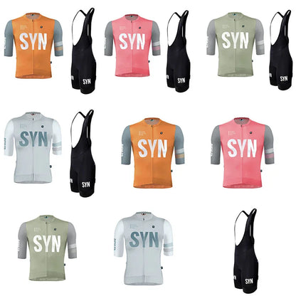 SYN Cycling jersey men's summer cycling set road cycling bib quick drying cycling suit breathable cycling shirt