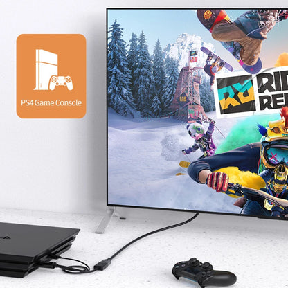 4K@60Hz HD to DisplayPort Unidirectional Adapter with USB Power Cord HDMI-compatible to DP Cable for PC Computer Game Monitor