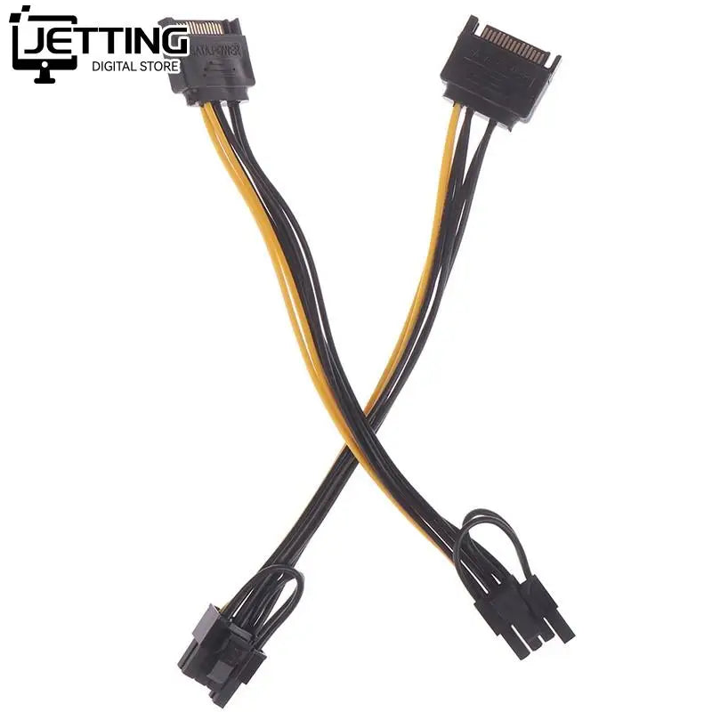 1pc 15pin SATA Male to 8pin(6+2) PCI-E Power Supply Cable 20cm SATA Cable 15-pin to 8 pin cable Wire for Graphic Card