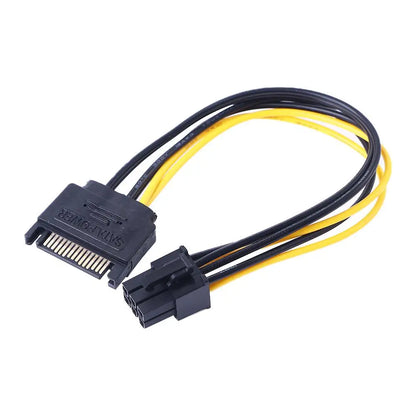 SATA To 6 Pin PCI Express 15 Pin To 6 Pin SATA Adapter Cable SATA Power Cable Graphics Card Power Cord Video Card Power Cable