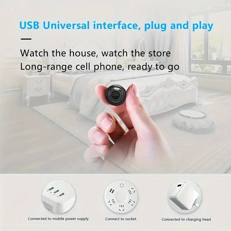 Smart Home Security Camera Small CCTV Night Vision Motion Detection Alarm Monitor Remote Wireless Camcorder Video Surveillance