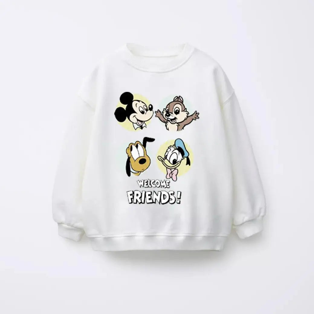 Fashion Children Costumes Lovely Cartoon Print Leisurewear Boys And Girls For 0-6 Years Breathable Loose Cotton Long Sleeves