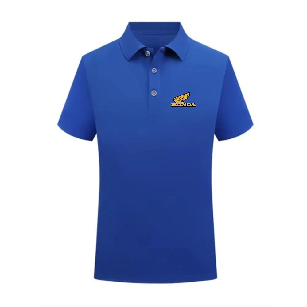 Honda Motorcycle 25 New More Men's POLO Shirt Riding Breathable Shirt Fashion Printed Urban Short Sleeve Loose Lapel Racing Suit