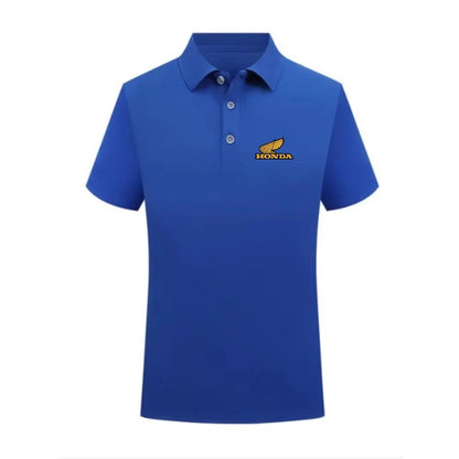 Honda Motorcycle 25 New More Men's POLO Shirt Riding Breathable Shirt Fashion Printed Urban Short Sleeve Loose Lapel Racing Suit