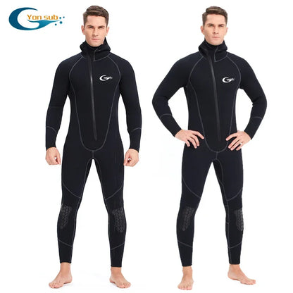YONSUB Scuba Front Zipper 5MM Long or Short Sleeves Neoprene Men Diving Snorkeling Wetsuit Underwater Hunting Surfing Swimsuit