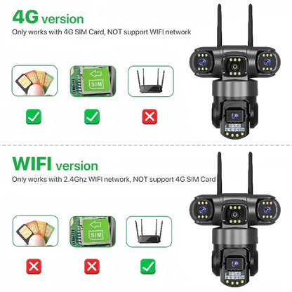 3 Lens 12MP IP Camera Smart Home Surveillance Cameras Camarade Seguridad Wifi Protection HD CCTV 4G LTE Night Vision Waterproof